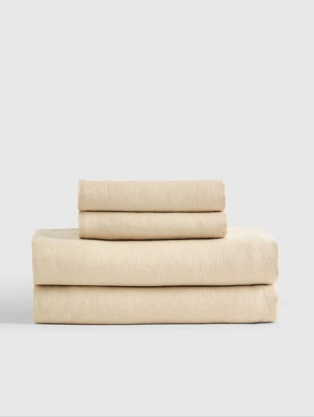 Quince European Linen  Sheet Set in Oat Queen